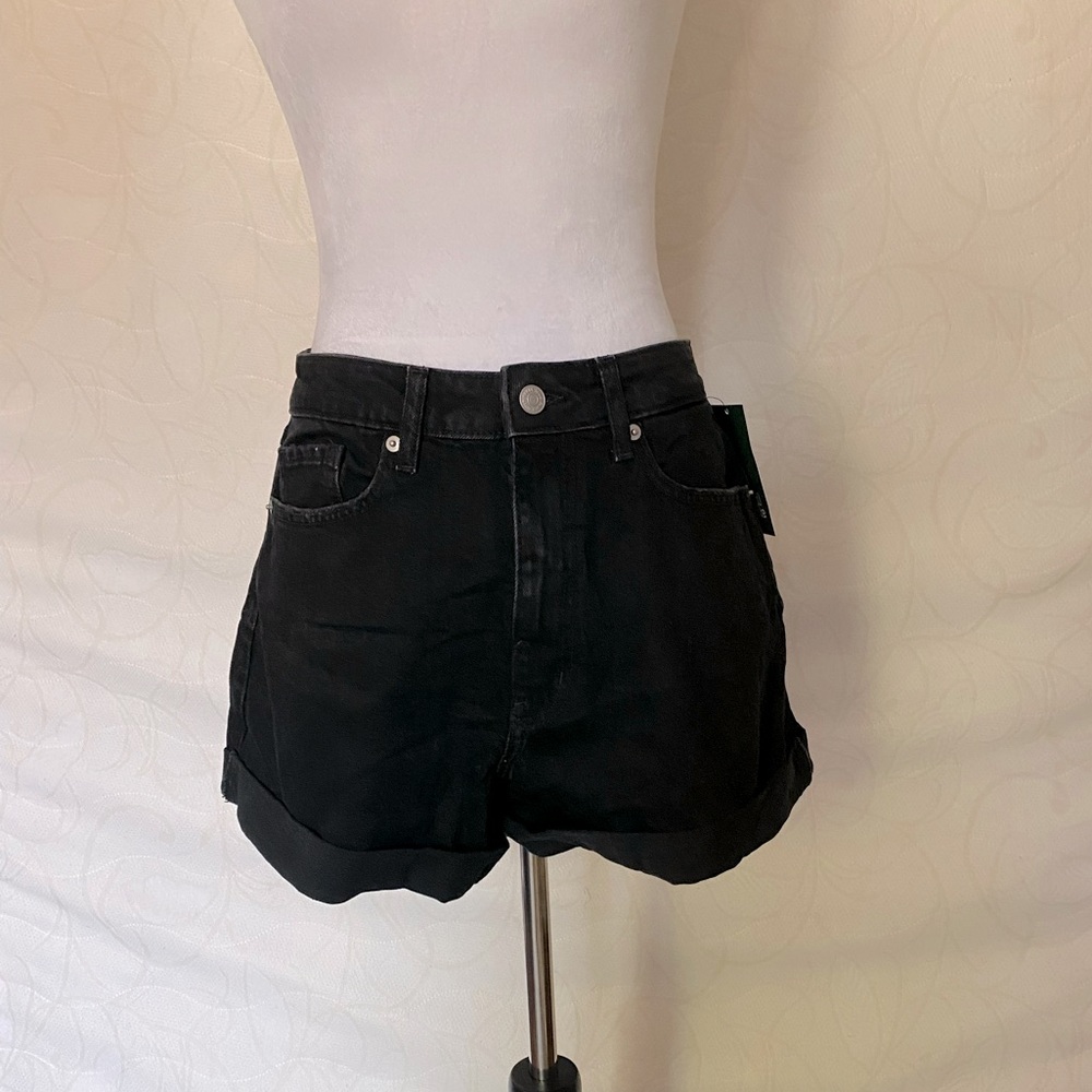 Highest rise curvy jeans shorts, nwt, size 8/29 waist, black